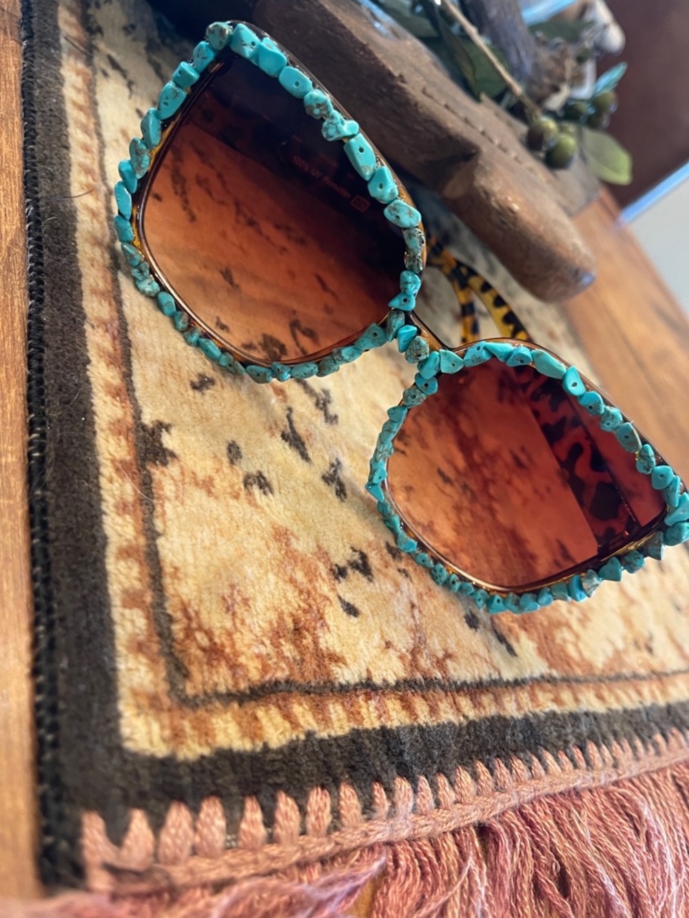 Turquoise Beaded Cat-Eye Sunglasses - Women Accessories Sunglasses